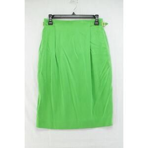 New Dana Buchman Silk Pencil Skirt Women Size 8 Neon Green Lined NWT Retail $152